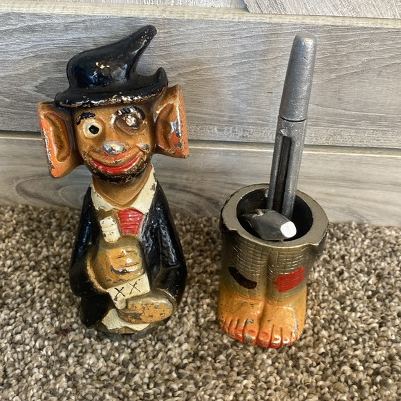 Vintage Cast Iron Bar Bum barware tool set Ice Pick Mashers Bottle Opener - Picture 4 of 7